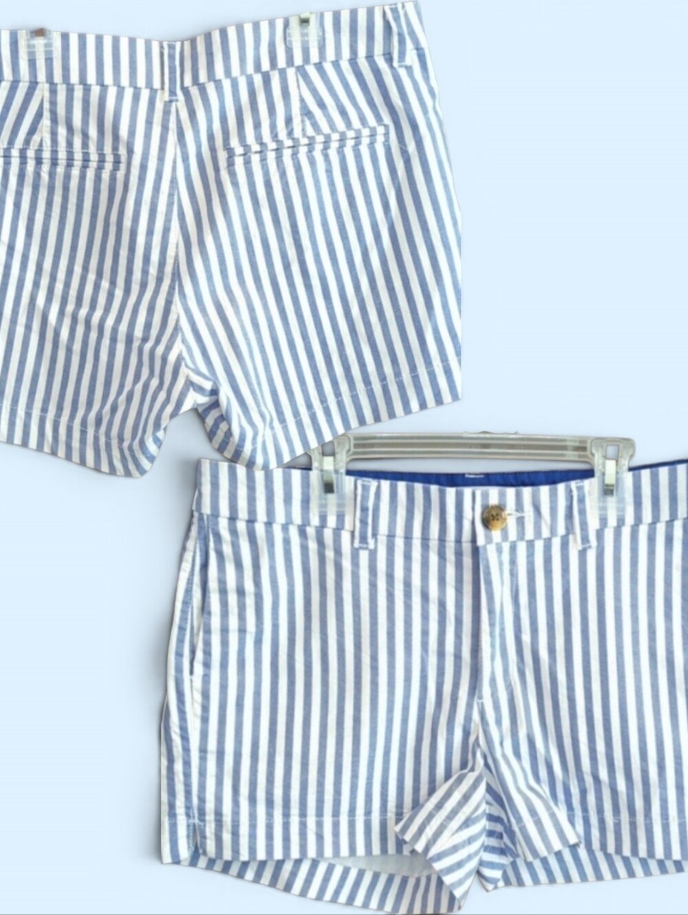 Blue/White Striped Everyday Shorts